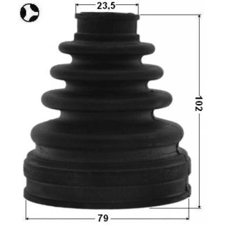 Пыльник шрус внутренний комплект 79x102x23.5 фото 2