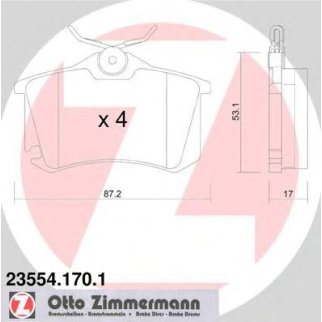 Колодки тоpмозные дисковые ZIMMERMANN 235541701 фото