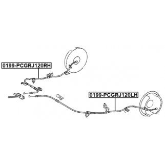 0199-PCGRJ120LH_трос ручника! левый Toyota Land Cruiser Prado 120 04> фото 2