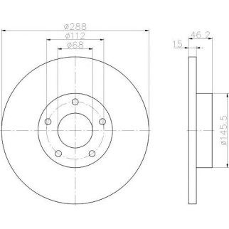 Диск тормозной высокоуглеродистый с покрытием PRO+ перед фото