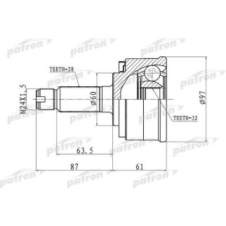 ШРУС наружный 28x60x32 HONDA CR-V II (RD4,RD5,RD6,RD7,RD8,RD9) 2.0 i-VTEC [K20A4] 150 л.с. Бензин 02-06 фото