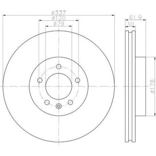 Диск тормозной передний вентилируемый MINTEX MDC1716 фото
