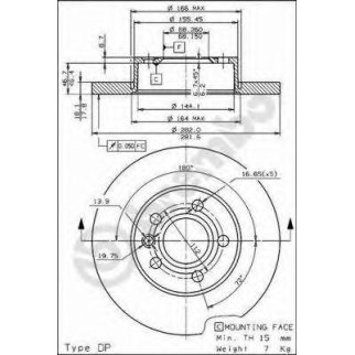 Диск тормозной brembo 08.7132.10 фото