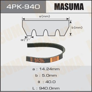 Ремень ручейковый Masuma 4PK-940 фото