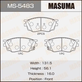 Колодки тормозные передние к-кт Masuma MS-5483 фото