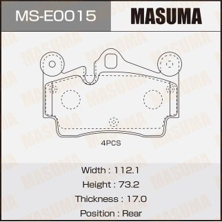 Колодки тормозные к-кт Masuma MS-E0015 фото