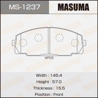 Колодки тормозные передние к-кт Masuma MS-1237 фото