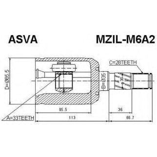 ШРУС внутренний ASVA MZIL-M6A2 фото
