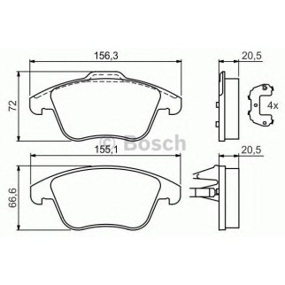 Колодки тормозные передние к-кт BOSCH 0 986 494 169 фото