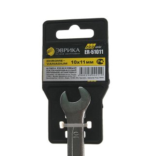 Ключ рожковый 10х11мм PRO ЭВРИКА фото