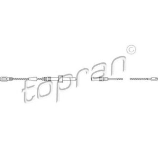 Трос стояночного тормоза центральный topran 109813585 фото