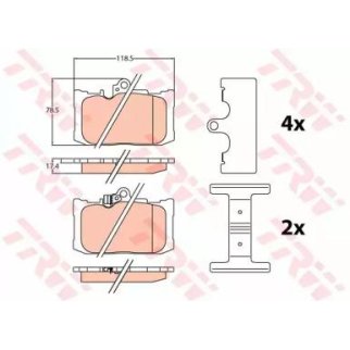 Колодки тормозные передние к-кт TRW GDB4460 фото