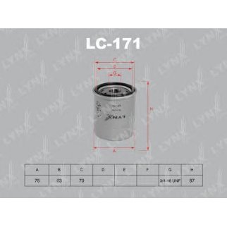 Фильтр масляный LYNXauto LC-171 фото