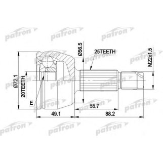 Шрус привода PATRON PCV1283 фото