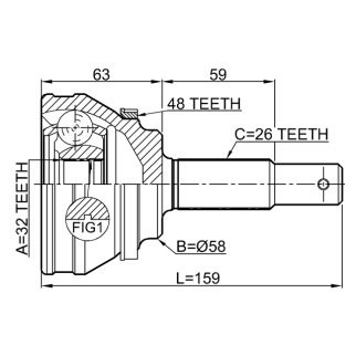 Шрус наружный 32X58X26 фото 2