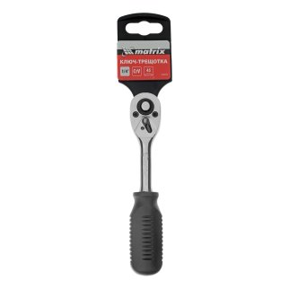 MATRIX 14010 Ключ-трещотка 1/4" с переключателем, CrV, хромированный фото 1