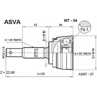 ШРУС наружный ASVA MT04- фото