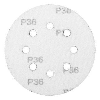 Круг абразивный на ворс. подложке под "липучку" перфорированный P36 125мм 5шт MATRIX фото 3