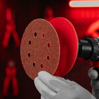 Круг абразивный на ворс. подложке под "липучку" перфорированный P36 125мм 5шт MATRIX фото 6