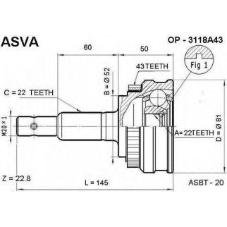 ШРУС НАРУЖНЫЙ 22x52x22 фото