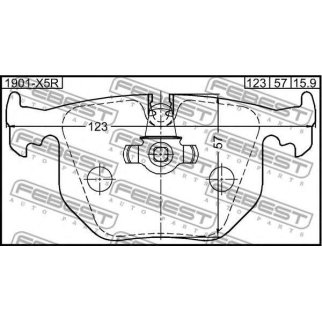 Колодки тормозные задние к-кт FEBEST 1901-X5R фото