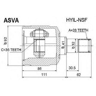 ШРУС внутренний ASVA HYIL-NSF фото