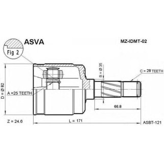 ШРУС внутренний ASVA MZID-MT02 фото