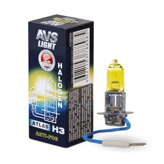 Галогенная лампа AVS/ATLAS ANTI-FOG/BOX желтый H3.12V.55W.коробка 1шт., шт фото
