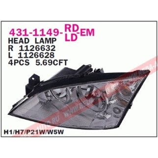 Фара правая DEPO 431-1149R-LD-EM фото