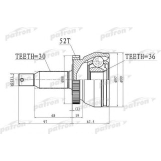 Шрус привода PATRON PCV3072 фото