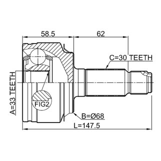 ШРУС НАРУЖНЫЙ 33X68X30, шт фото 2
