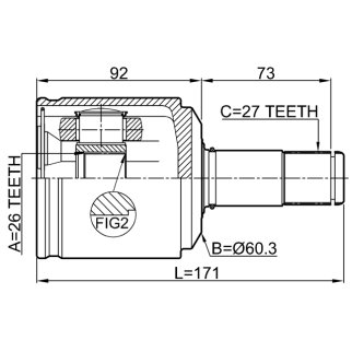 ШРУС внутренний FEBEST 1411-KORATLH фото 2