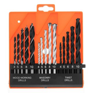 Набор сверл по бетону, металлу, дереву 4-5-6-8-10мм, цилин. хвостовик (в пласт. боксе) 15пр. SPARTA фото