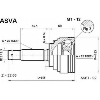 ШРУС НАРУЖНЫЙ 22x54x25 фото