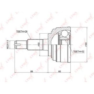 ШРУС наружный LYNXauto CO3401 фото