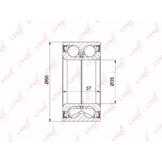 Подшипник ступицы передний (37x35x66) фото
