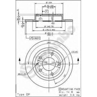Диск тормозной brembo 08.7352.10 фото