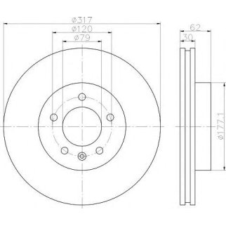 Диск тормозной PAGID 8DD 355 118-641 фото
