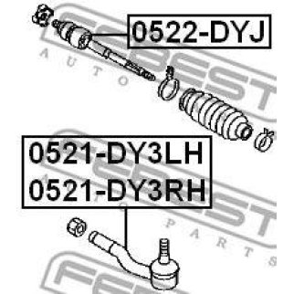0521-DY3RH_наконечник рулевой правый! Mazda 2/Demio 07> фото