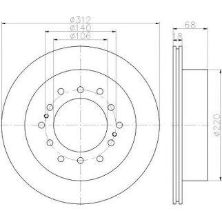 Диск тормозной задний MINTEX MDC1406 фото