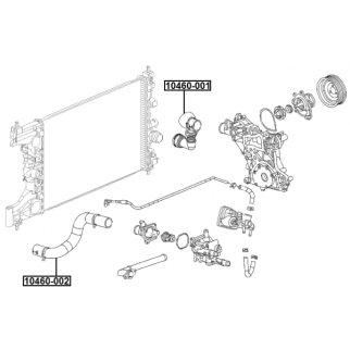 Патрубок системы охлаждения CHEVROLET CRUZE (4DRNB) 2010-2017  FEBEST 10460-001 фото 2
