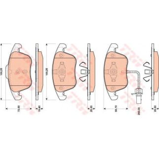 Колодки тормозные передние к-кт TRW GDB1814 фото