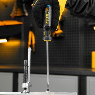 Отвертка, SL6x150 мм, S2, 3к рукоятка Denzel фото 7