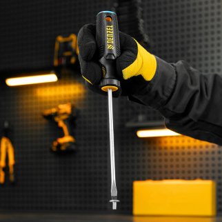 Отвертка, SL6x150 мм, S2, 3к рукоятка Denzel фото 8