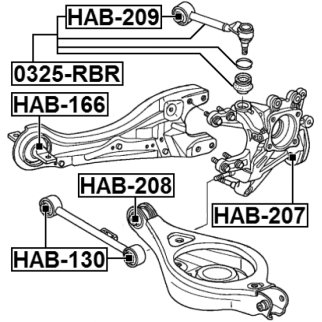 HAB-208_сайлентблок заднего рычага! Honda Odyssey 05-10 фото 2