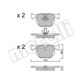 Колодки тормозные задние дисковые к-кт metelli 22-0560-0 фото