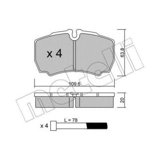 Колодки тормозные к-кт metelli 22-0604-0 фото