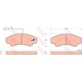 Колодки тормозные передние к-кт TRW GDB1518 фото