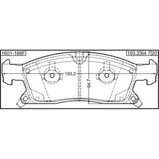 Колодки тормозные передние к-кт FEBEST 1601-166F фото 2