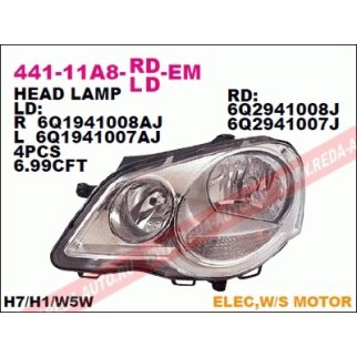 Фара левая DEPO 441-11A8L-LD-EM фото